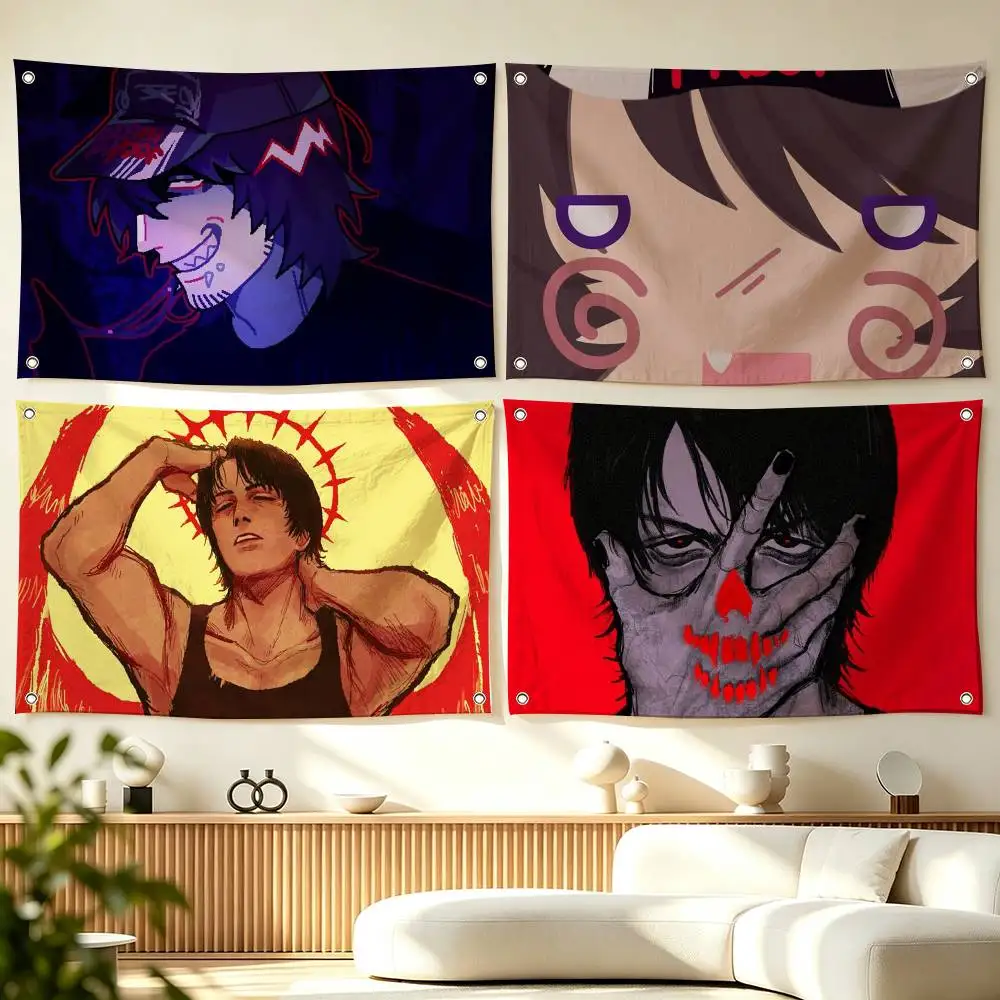 E-EverymanHYBRID Horror  Flags Wall Hanging Tapestry Outdoor Garage Room Decorative flag Background Blanket