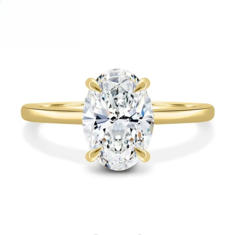 

2.5 Carat Oval Cut Moissanite Engagement Ring Diamond Accents Promise Ring