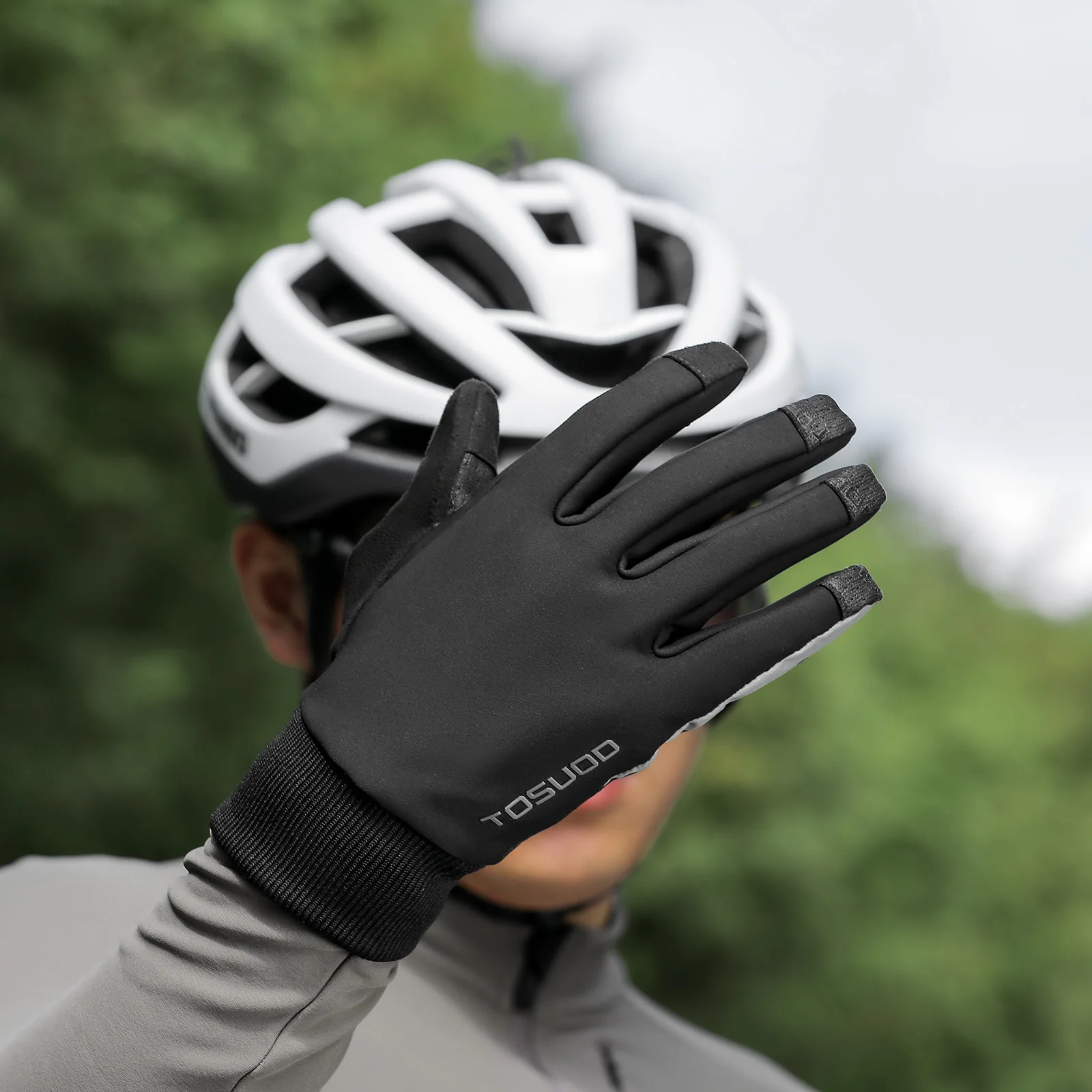 TOSUOD Winter-Fahrradhandschuhe, Touchscreen, thermisch, warm, mit vollen Fingern, rutschfest, stoßdämpfend, MTB-Mountainbike-Handschuhe, für Outdoor-Sportarten – Detail 15