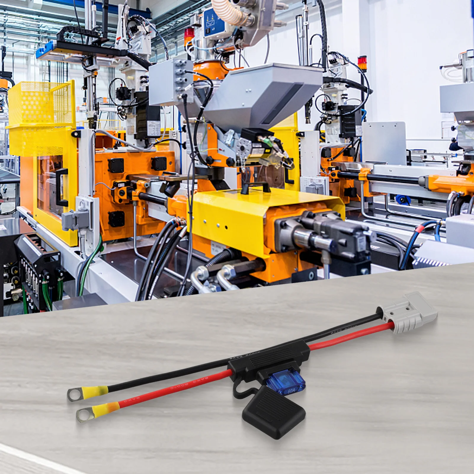 

Automotive Connector Cable 30cm 8AWG Reliable Power Solution with Silver Plated Terminals for Easy Connections
