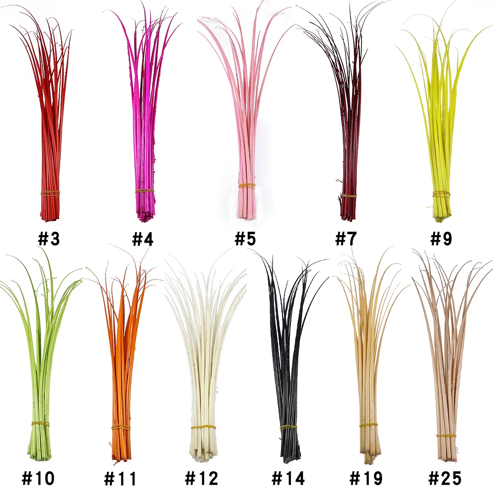 10Pcs Colored Ostrich Feather Hard Rods 45-55cm Headwear Hat Accessories Ostrich Quill Spines Diy Millinery