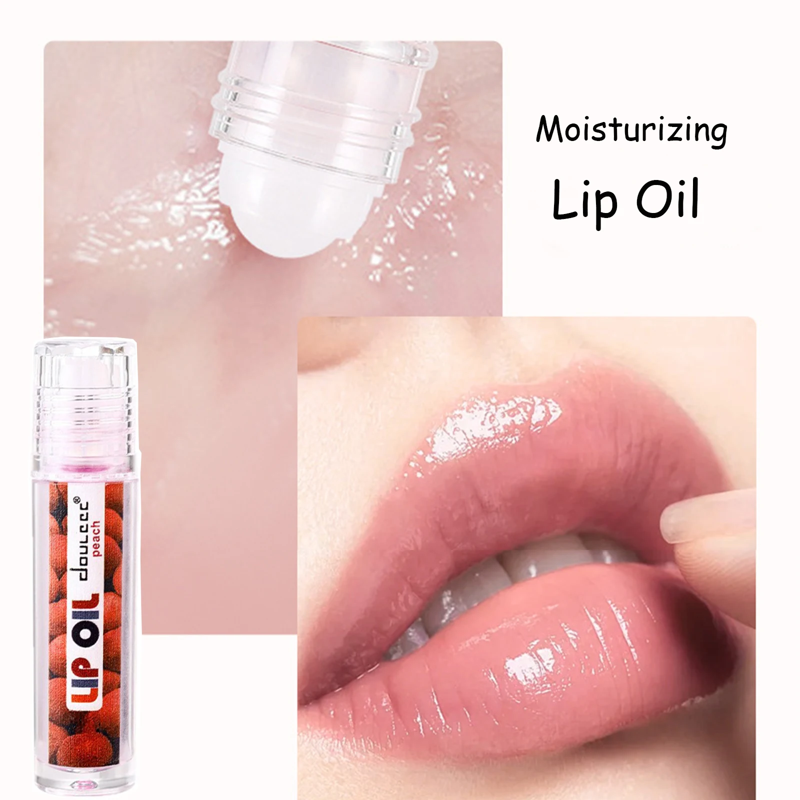 MLSMILE 6 Kolorowy Błyszczyk do Ust z Kulkami: Owocowy Zapach, Nawilża i Powiększa Usta, Szklana Tubka, Nawilżający Balsam do Ust, Nowość 2025