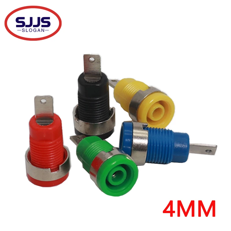 【10-2PCS】Insulated Safety 32A 4MM Banana Terminal 6 Colors Female Jack Panel Mount Socket Binding Post Wire Connector