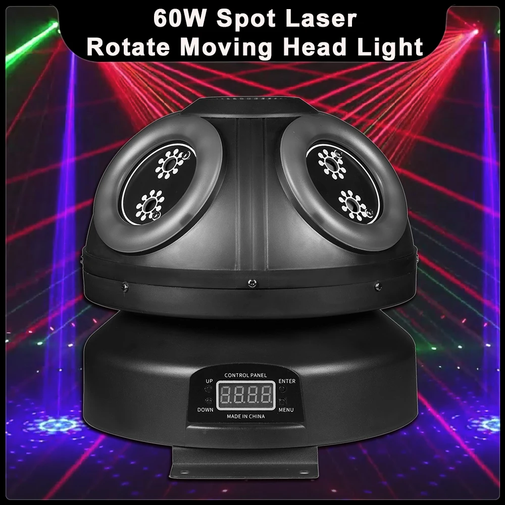 girando moving head light cogumelo rgb laser light efeito estroboscopico dj disco party bar club stage nova lampada de efeitos dmx512 60w 01