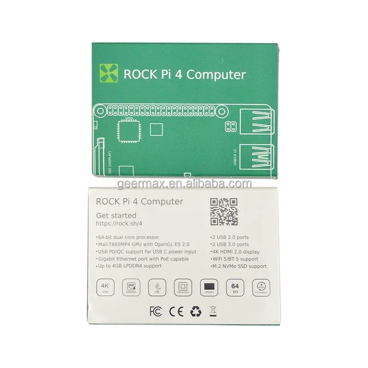 Rock Pi 4A+ 4GB RAM 128GB eMMC Rockchip OP1 64bit Hexa Core Electronic Modules 4G LPDDR4 128G On Board ROCK 4 Model A Plus A+
