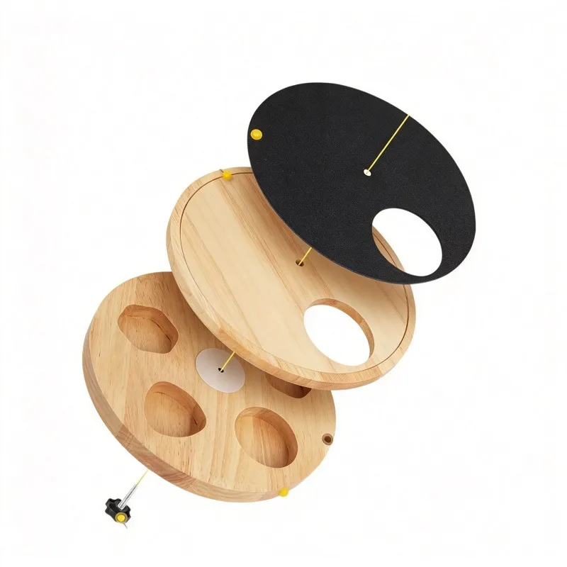 for Wooden dog scratching plate Round dog rotatable food leaker with claw pad Pet nail file plate