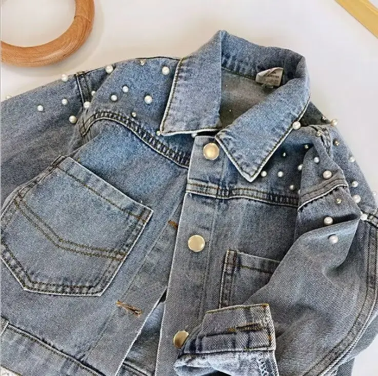 

2024 Spring and Autumn Fashion Children's Coat Denim jacket Girl's jacket Outdoor casual denim top 2-7 year old jacket