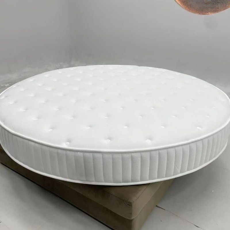 

High density sponge round mattress mattress high temperature hot pressed environmental protection bamboo charcoal wavy cotton