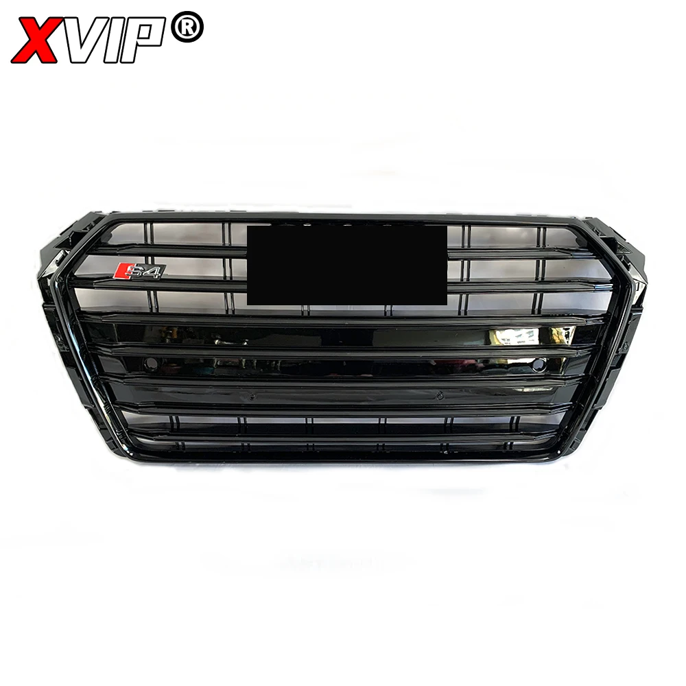 XVIP Front Silver And Black Style Bumper Grille For Audi A4 S4 B9 2016-2019 To S4/RS4 Style High Quality Honeycomb Upper Grille