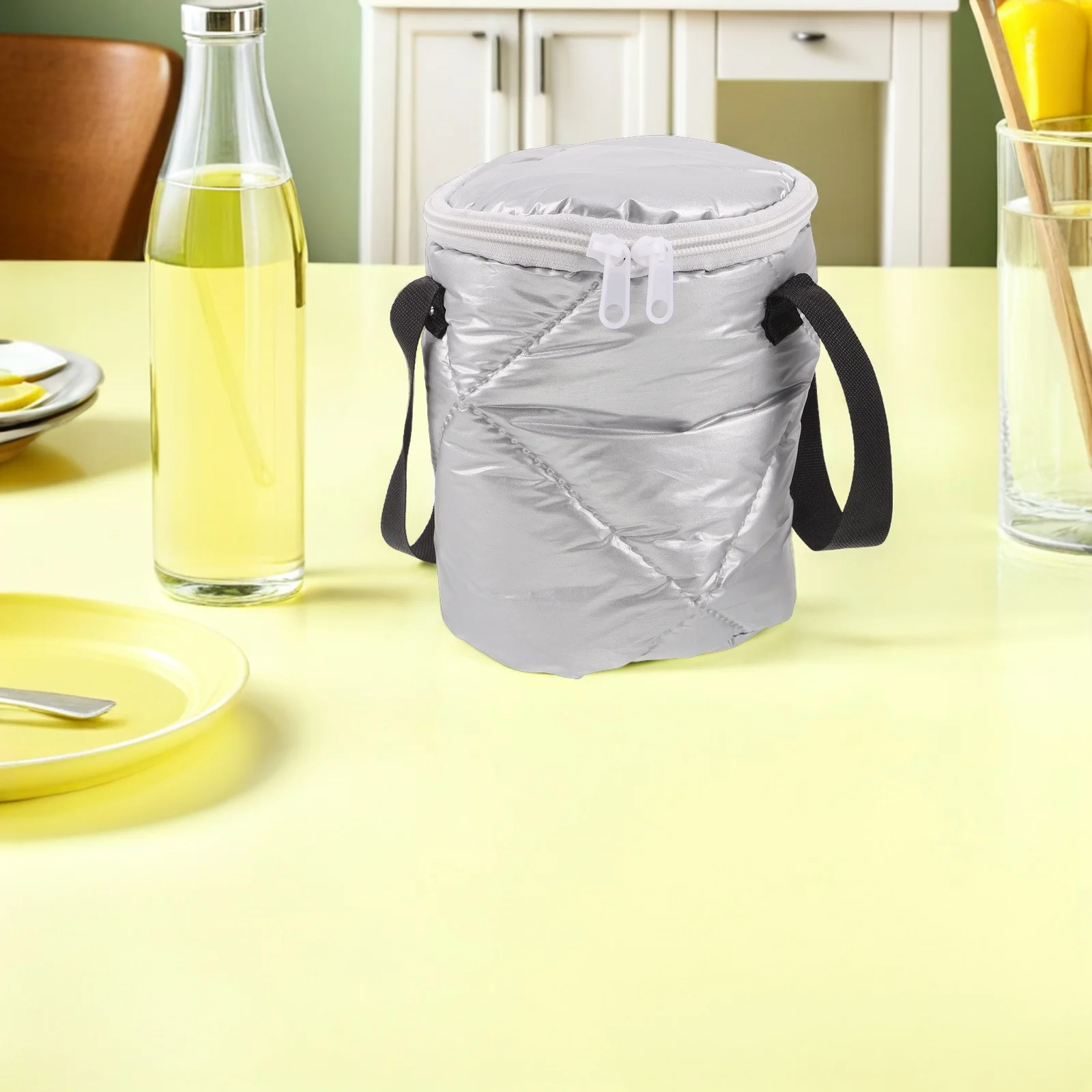 

1pcs Insulated Lunch Bag Portable Round Thermal Food Carrier For Hot Cold Meals Reusable Meal Bag For Work School Travel Office