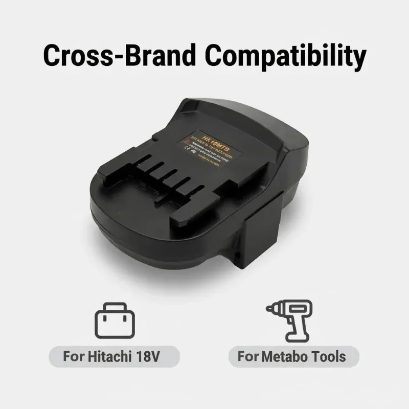 HK18MTB Akku-Adapter für Elektrowerkzeuge, kompatibel mit Hikoki/Hitachi 18V Lithium-Ionen-Akkus und Metabo 18V Akku-Elektrowerkzeugen – Detail 4