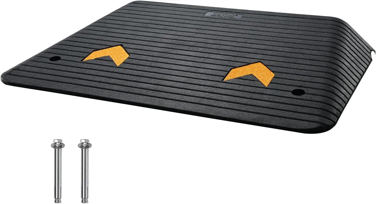 4" Rise Rubber Threshold Ramp, 35.5" Wide Wheelchair Ramp Doorway, Non-Slip Surface for Safe Access