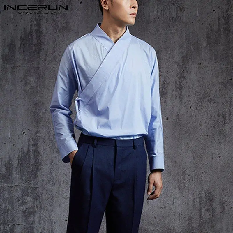 

Retro Ele Men's irt Vintage CSA Sle Color 23 Slim Fit adient Twist Cotton Linen ort Sve Ice Sensation Youthful