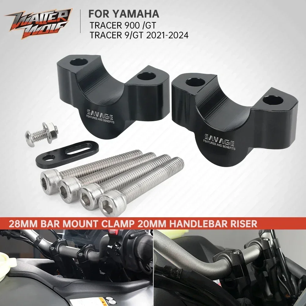 

Tracer 900GT 9GT 28mm 1 1/8" Bar Clamp Handlebar Riser Block 20mm Rise For Yamaha Tenere 700 690 XTZ700 T700 900/GT 9/GT 21-2024