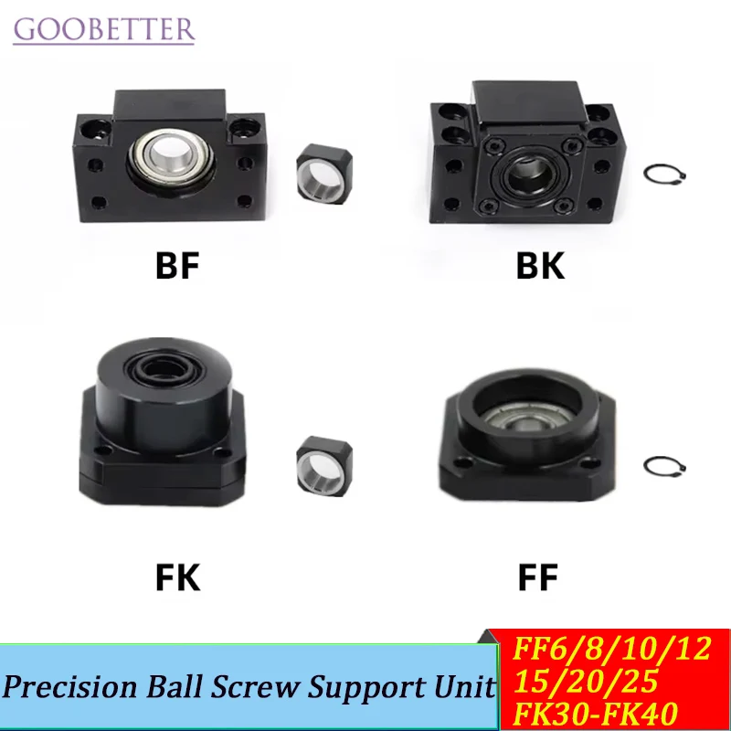 

Precision Ball Screw Support Unit FF6/8/10/12/15/20/25 FK30-FK40 Fixed/Supported/Angular Contact End High Accuracy Low Vibration