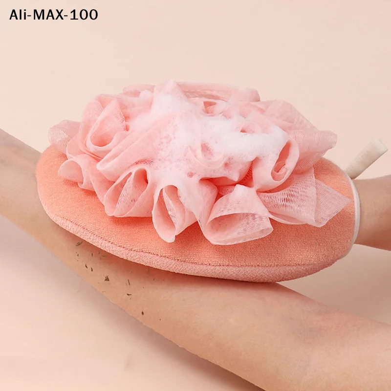 

【AM3】Отшелушивающие двусторонние перчатки-мочалки для тела, губка-мочалка для душа, банная губка-полотенце, инструмент для ванной комнаты