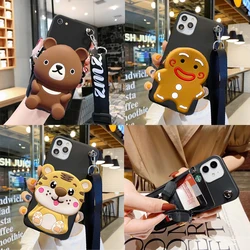 Cartoon DIY 3D Wallet Soft Silicone Case For Cubot P90 P80 A10 A20 A30 A40 Max5 X70 X90 X100 Note 60 50 Cute Cat Bags Dog Shell
