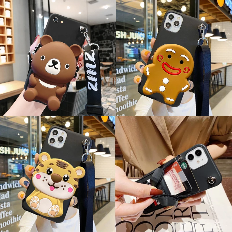 Cartoon DIY 3D Wallet Soft Silicone Case For Motorola Moto Edge 20 Pro 30 Ultra 40 Neo 50 Fusion S30 X30 Cute Cat Bag Dog Shell