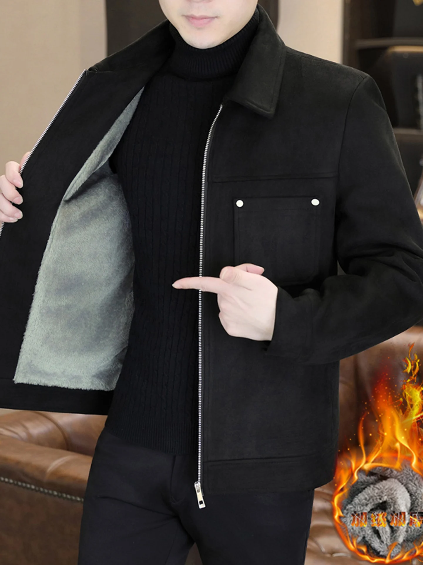 

Мужская зимняя куртка с утеплителем, воротником на молнии, городской стиль, из полиэфирного волокна, молодежная, длинная, на молнии