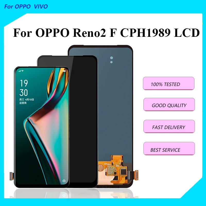 

6.5"Original AMOLED For OPPO Reno2 F LCD Display Touch Screen Digitizer Assembly Replacement for OPPO CPH1989 Screen Display LCD