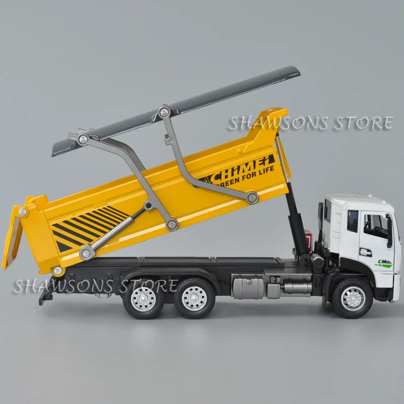 1:43 Scale Diecast Engineering Vehicle Model Toy Tipper Dump Truck Miniature Replica Pull Back With Sound & Light