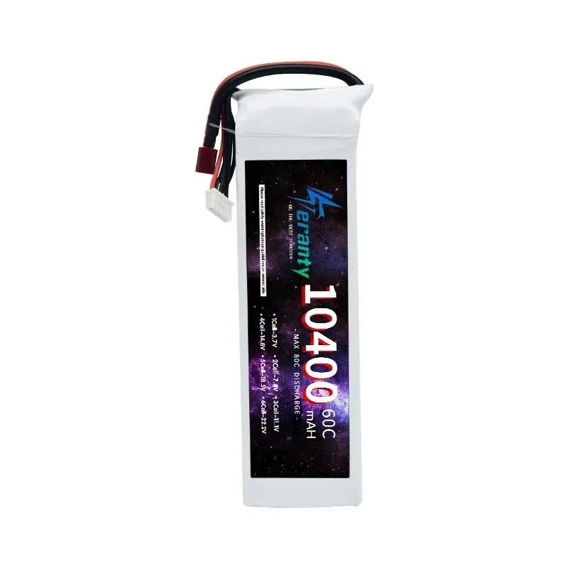 for High Rate 60C 14.8V Lithium Battery 10400mAh for Car Ship Model Drone Fixed Wing Rechargeable Battery