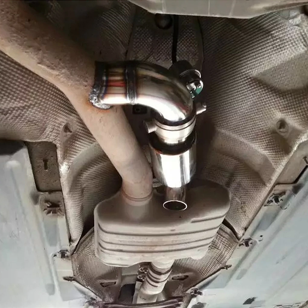 2.0 2.5\'\' Inlet Outlet Car Truck Dump Muffler Tip Resonator  Stainless Steel Exhaust Pipe Tip Sound Tuning Silencer
