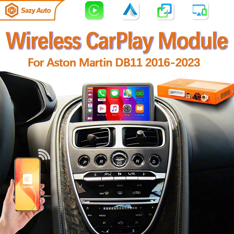 

SAZYAUTO Wireless Apple CarPlay для Aston Martin DB11 Vantage 2015-2018 MY Wireless CarPlay и Android Auto Mirror-Link AirPlay