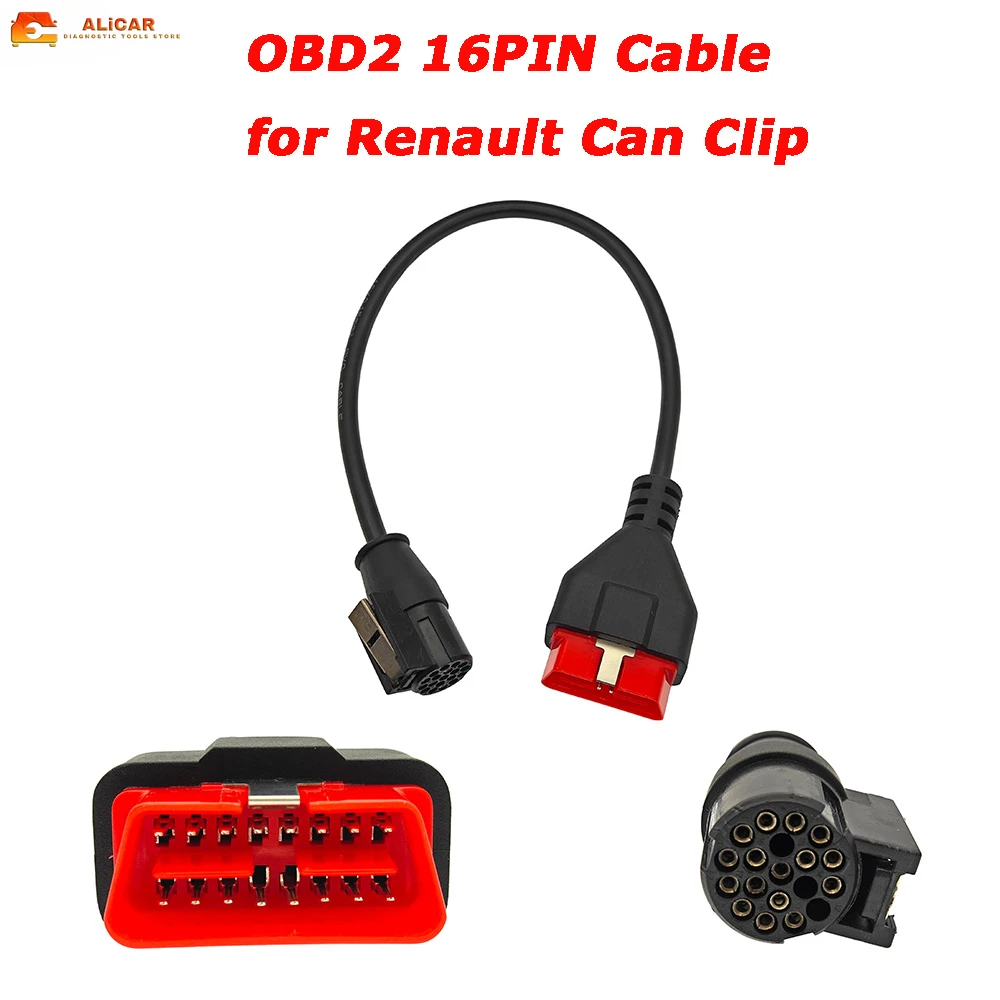 Obd2 16pin connec Cable for Renault Can Clip Diagnostic Interface Car Repair Tool Automobiles Parts Accessories