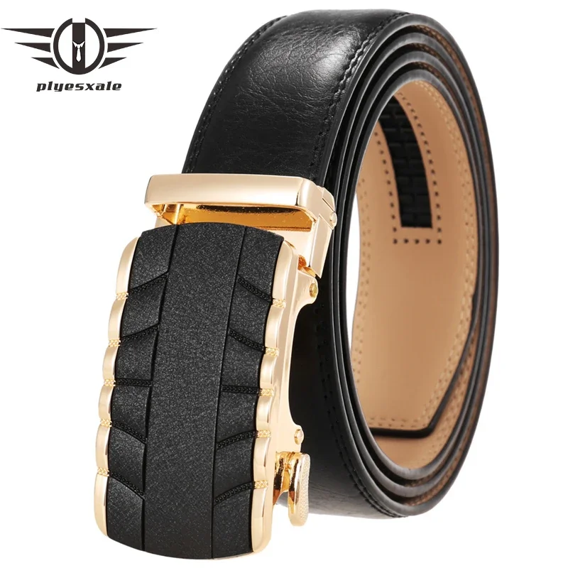 

Plyesxale Black Belts Men Luxury Famous Brand Designer High Quality Genuine Leather Automatic Buckle Belt Ceinture Homme G483