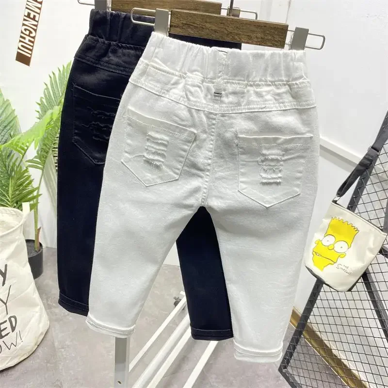 

Children Trousers Casual Kids Ripped Pants Baby Boys Clothes 2-6Years Spring Autumn Cotton Boys Pants