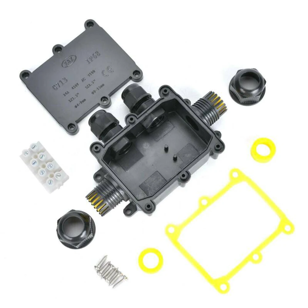 IP68 Waterproof Junction Box With Wall Screws Connector Dustproof Easy Installation For Interior/Exterior Walls