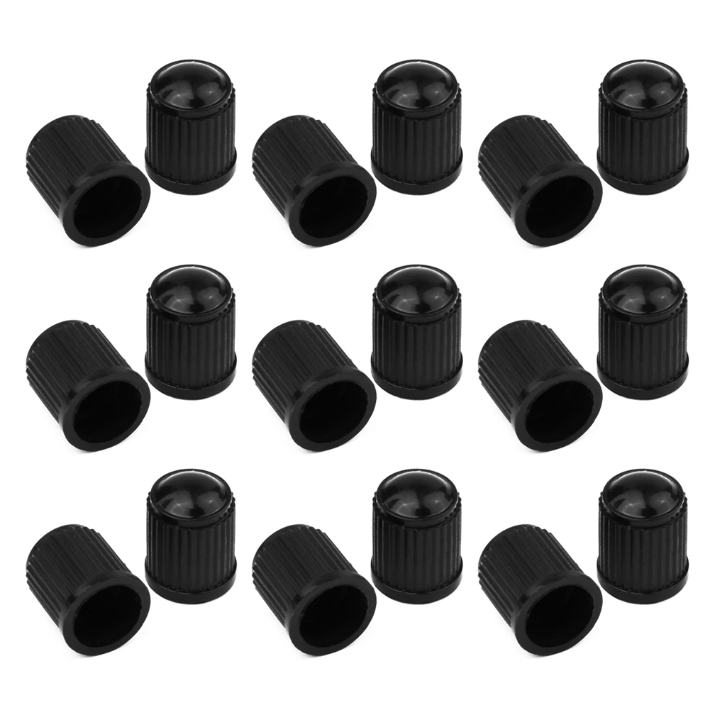 20szt Nakładka na zawór opony Czarny Plastikowy Samochód Motocykl Ciężarówka Koło Samochodowe Nakładka na nypel Zestaw części zewnętrznych 1x1.3cm — zdjęcie 5