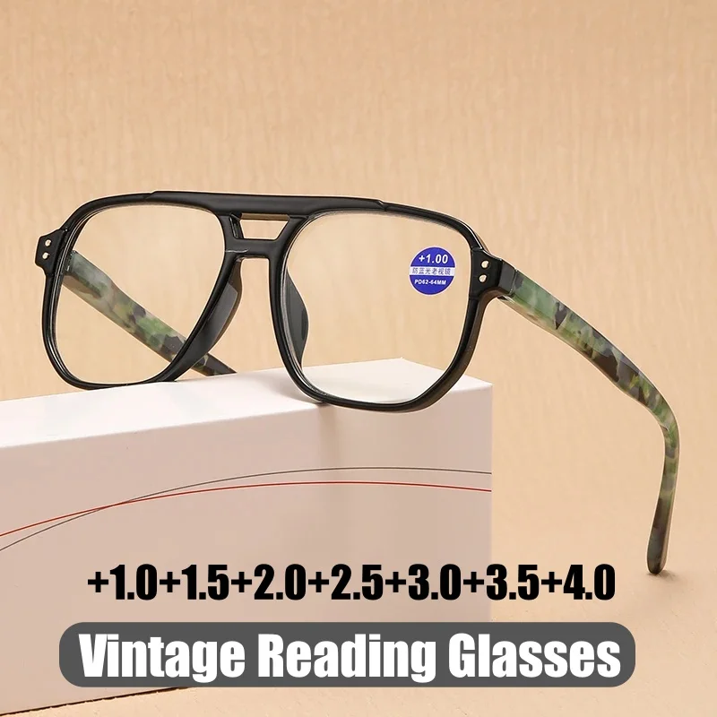 Unisex Anti Blue Light Reading Glasses Presbyopia Hyperopia Men Women Retro Computer Reading Eyeglasses Eyewear +1.0 +1.5 +4.0