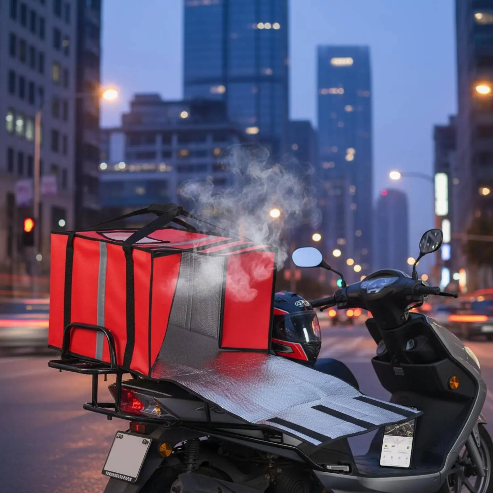 

Thermal & Pie Delivery Bag Reflective Strip Insulated & Pie Carrier Insulated Food Delivery Bag Foldable Temperature-Controlled