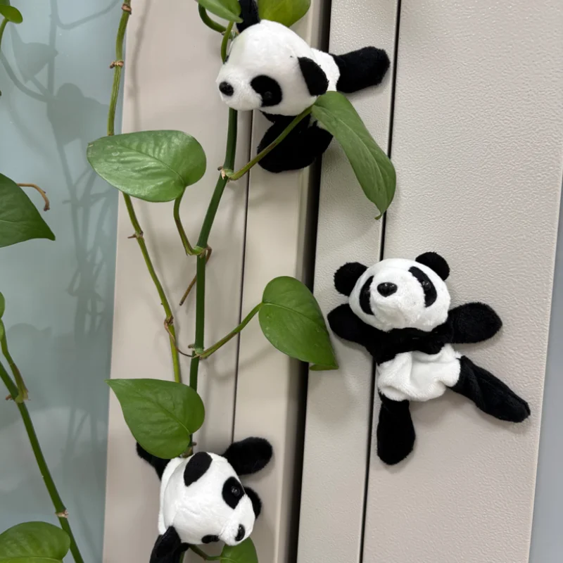 Imã de Pelúcia Panda Fofo - Decoração Oval para Quadro Branco e Geladeira, Perfeito para Presentear e Organizar