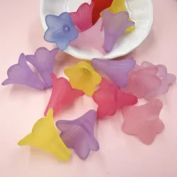 10Pcs/set 24mm*22mm Acrylic Beads Caps Gory Flower Pendants DIY For Jewelry Making Pendant Accessories Wholesale