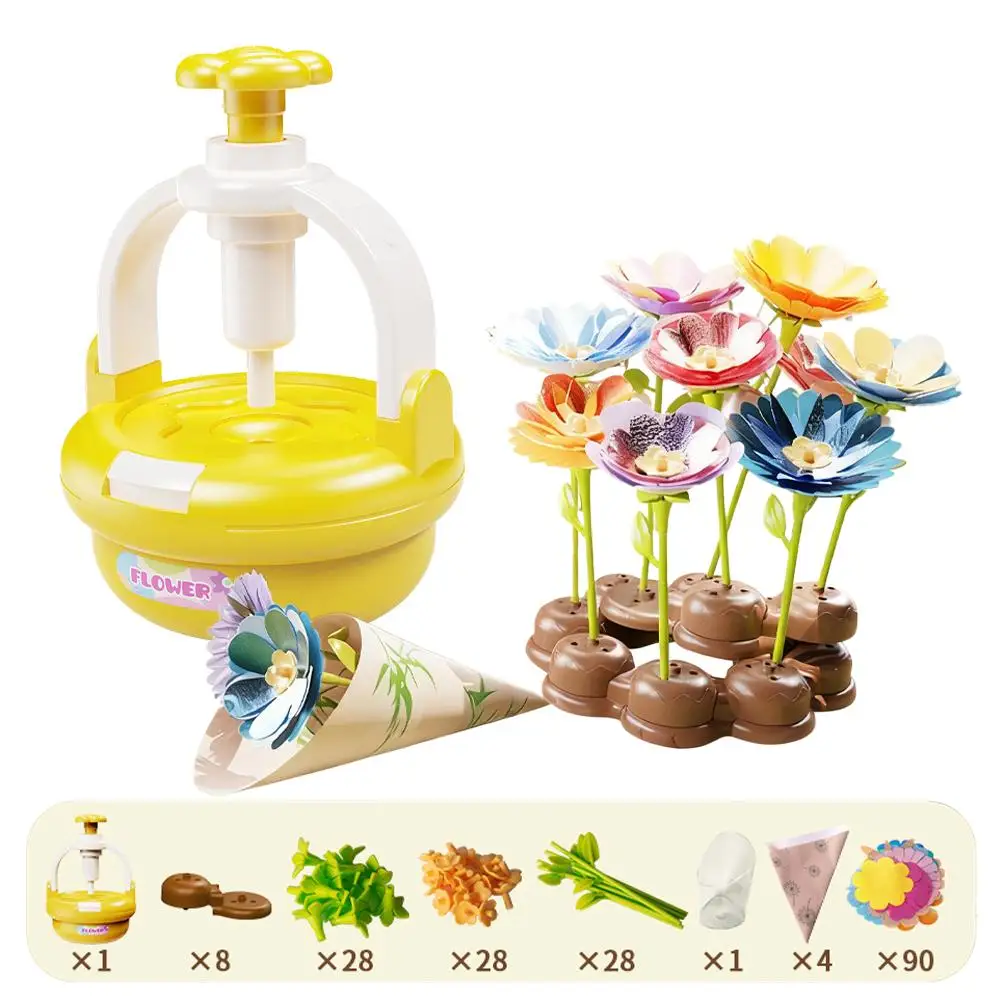 باقات زهور من القماش ألعاب يمكنك صنعها بنفسك مجموعات حرفية للأطفال-لعبة سوق الزهور بناء باقة الزهور هدايا الأنشطة التعليمية للفتيات الصغيرات #6