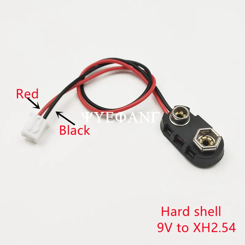 5Pcs/lot 9V Battery Buckle to PH2.0 Xh2.54 2P Terminal Wire 15cm DC Red Positive Black Negative Adapter Wire