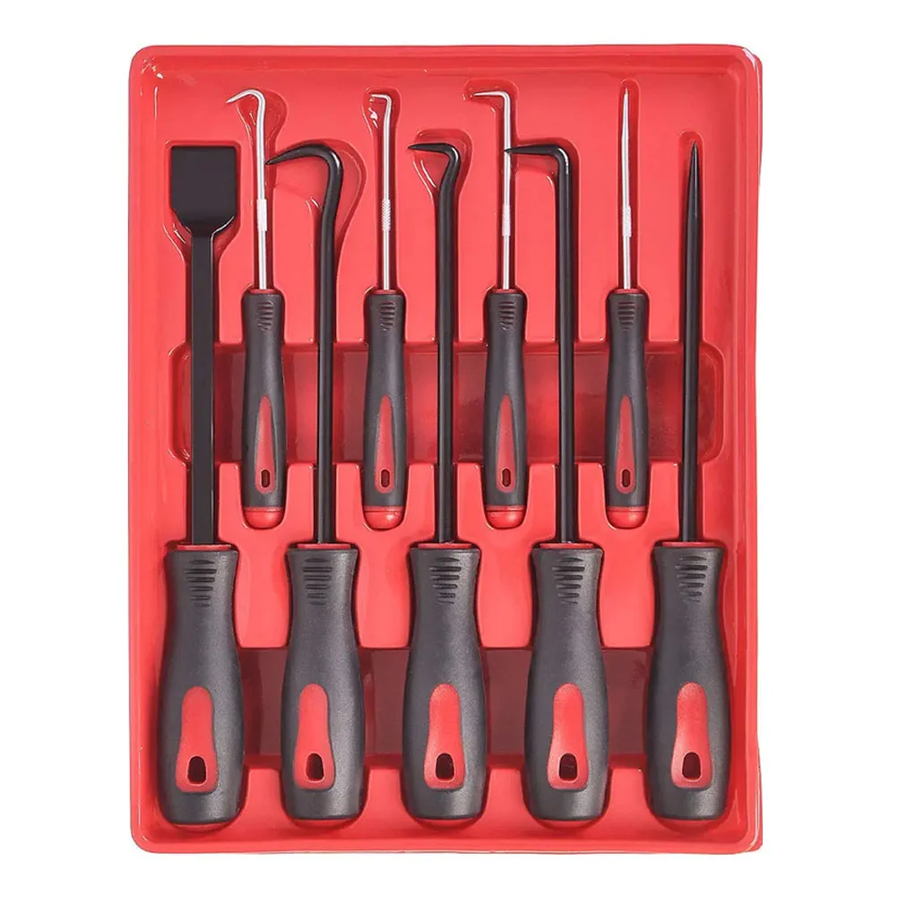 9pcs Car O-Ring Oil Seal Tool Scraper Removal Special-Shaped Hooks Tools Oil Seal Rubber Extractor Puller Screwdriver Hand Tool