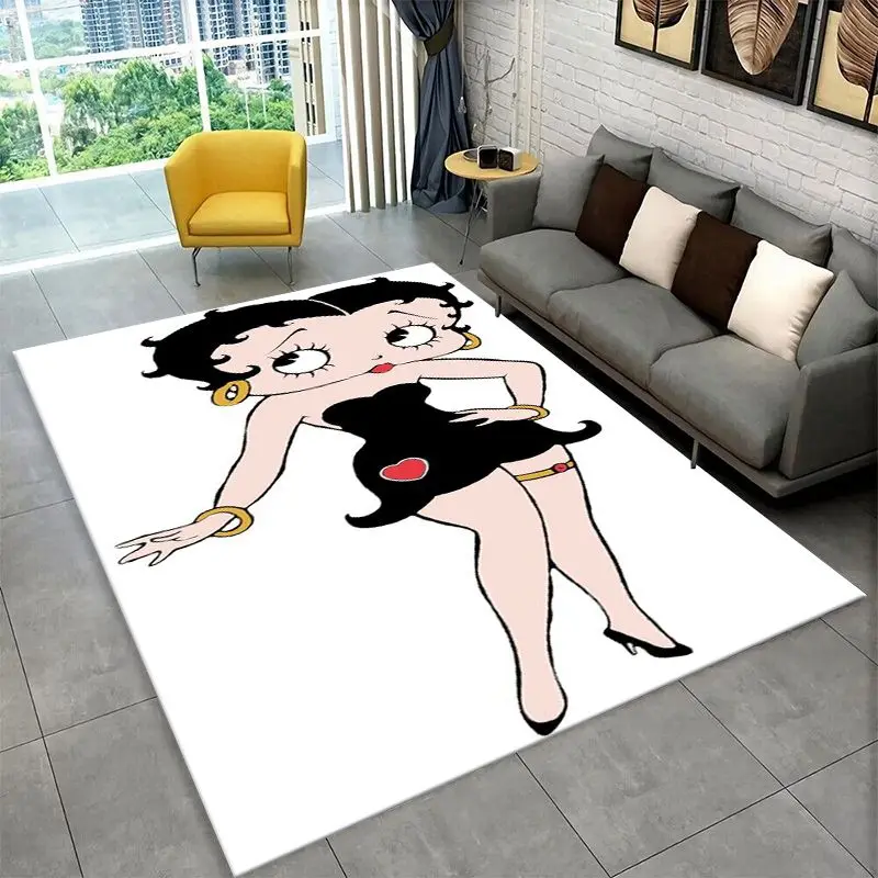Cute B-Betty Girl B-Boop Cartoon Living Room Non-Slip Area Rug Soft Carpet for Bedroom  Playroom Sofa,Home Decor Doormat Gift