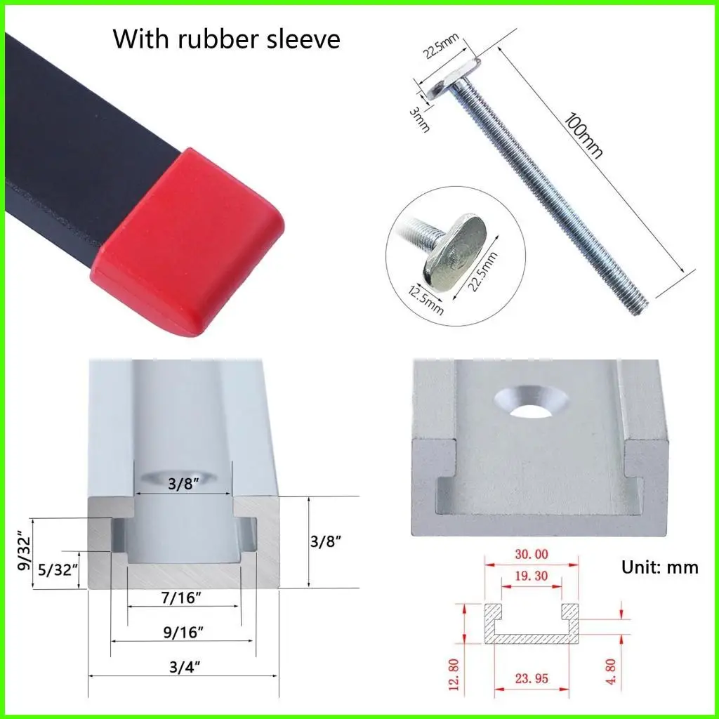 

Woodworking Jig Universal for T Track Hold Down Clamps T-screw 8mm Threaded Scre
