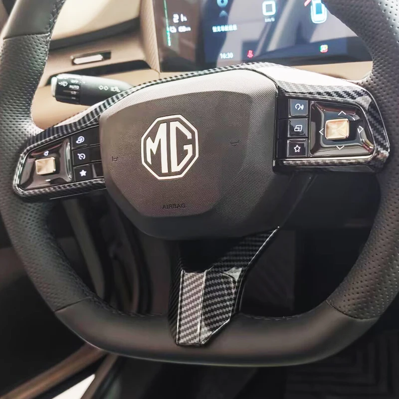 Für MG S5 EV 2025 2026 Lenkrad Taste Trim Automotive ABS Carbon Fiber Interior Styling Aufkleber Zubehör