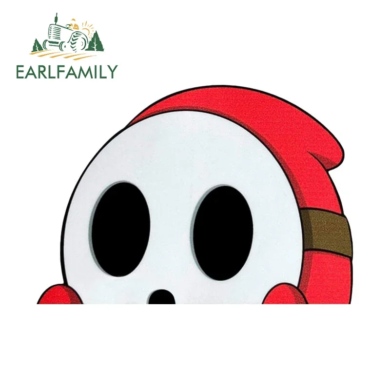 EARLFAMILY 13cm x 9cm Cartoon Shy Guy Peeker Car Sticker Chibi Big Head Decal JDM Window Car Bumper Graffiti Decoration - Image 2