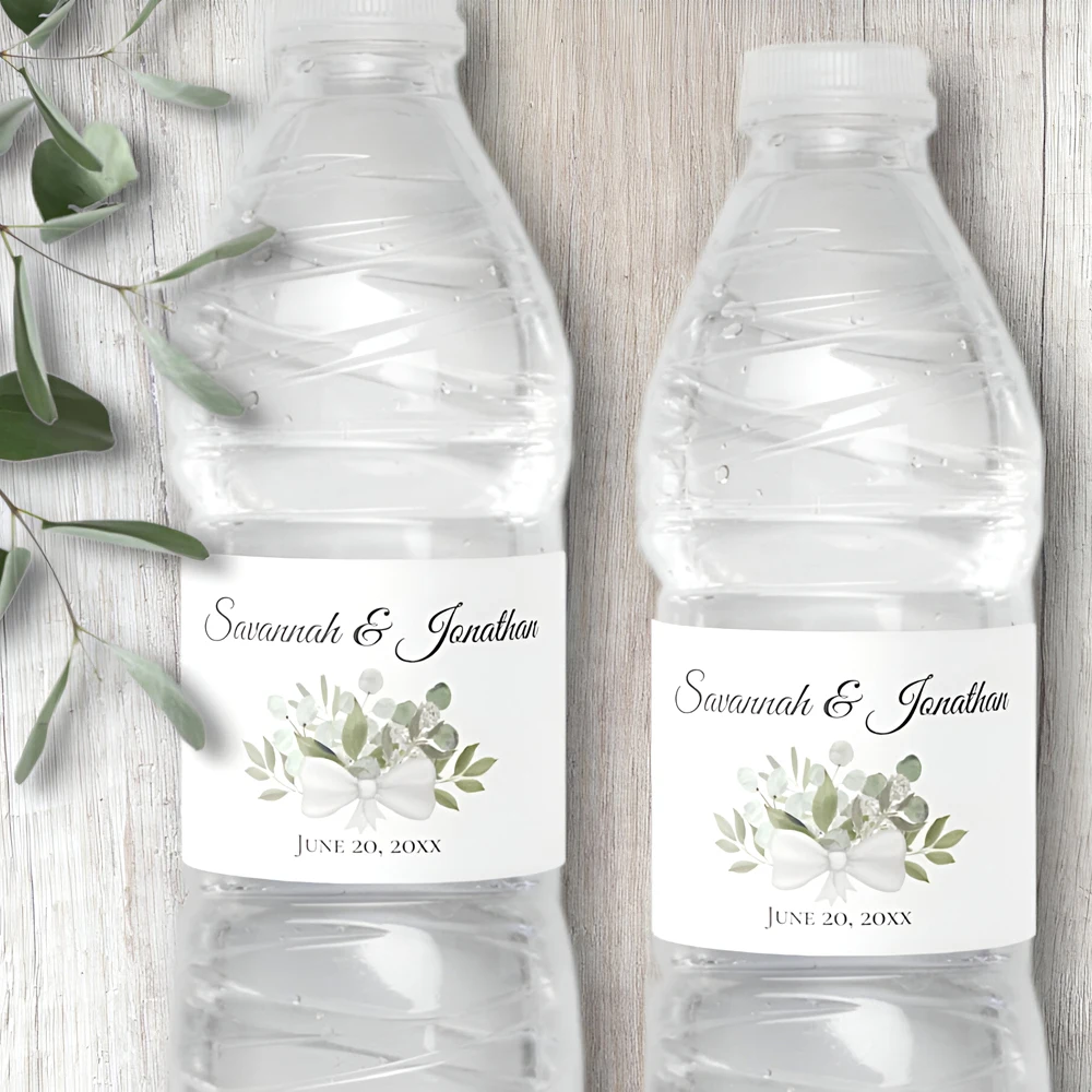 Personalized Water Bottle Label, Waterproof Stickers for Water Bottles, Wedding, Custom Label, 15 Pcs, 30Pcs