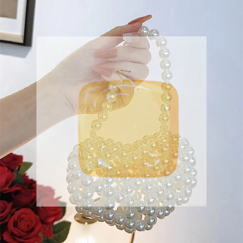 1Pcs Stylish Versatile Sweet Girl Leisure Handbag Heart Mini Bags For Women Delicate Pearl Cute Shoulder Crossbody Bag
