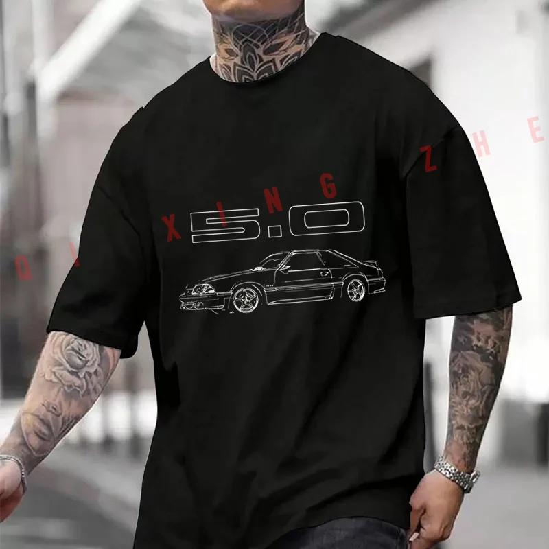 

Payeah Third Generation Mustang Gt T-shirt Moto Summer Cotton Short Sleeved Tee Casual Breathable Unisex Tops