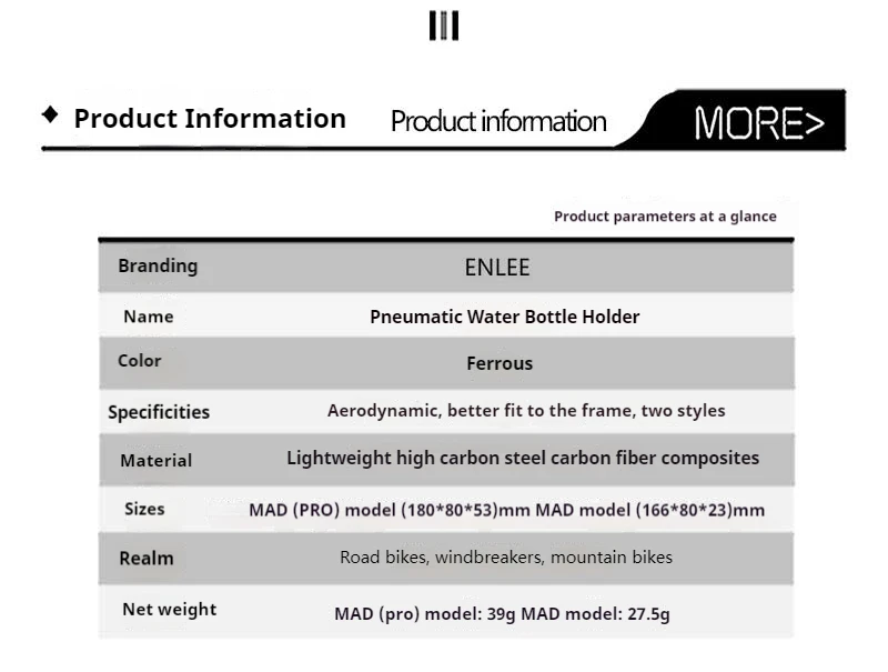 ENLEE Fahrrad Super Licht Pneumatische Wasser Flasche Käfig Berg Autobahn Fahrrad Brechen Wind Luft Pneumatische Wasser Flasche Käfig – Detail 2
