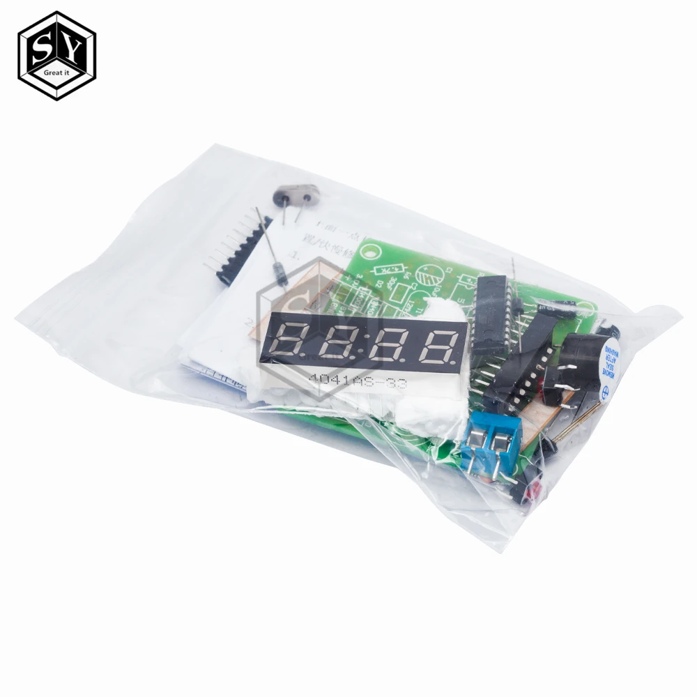 DC3.7V-5.5V AT89C2051 Digital 4 Bits Electronic Clock Electronic Production Suite DIY Kit