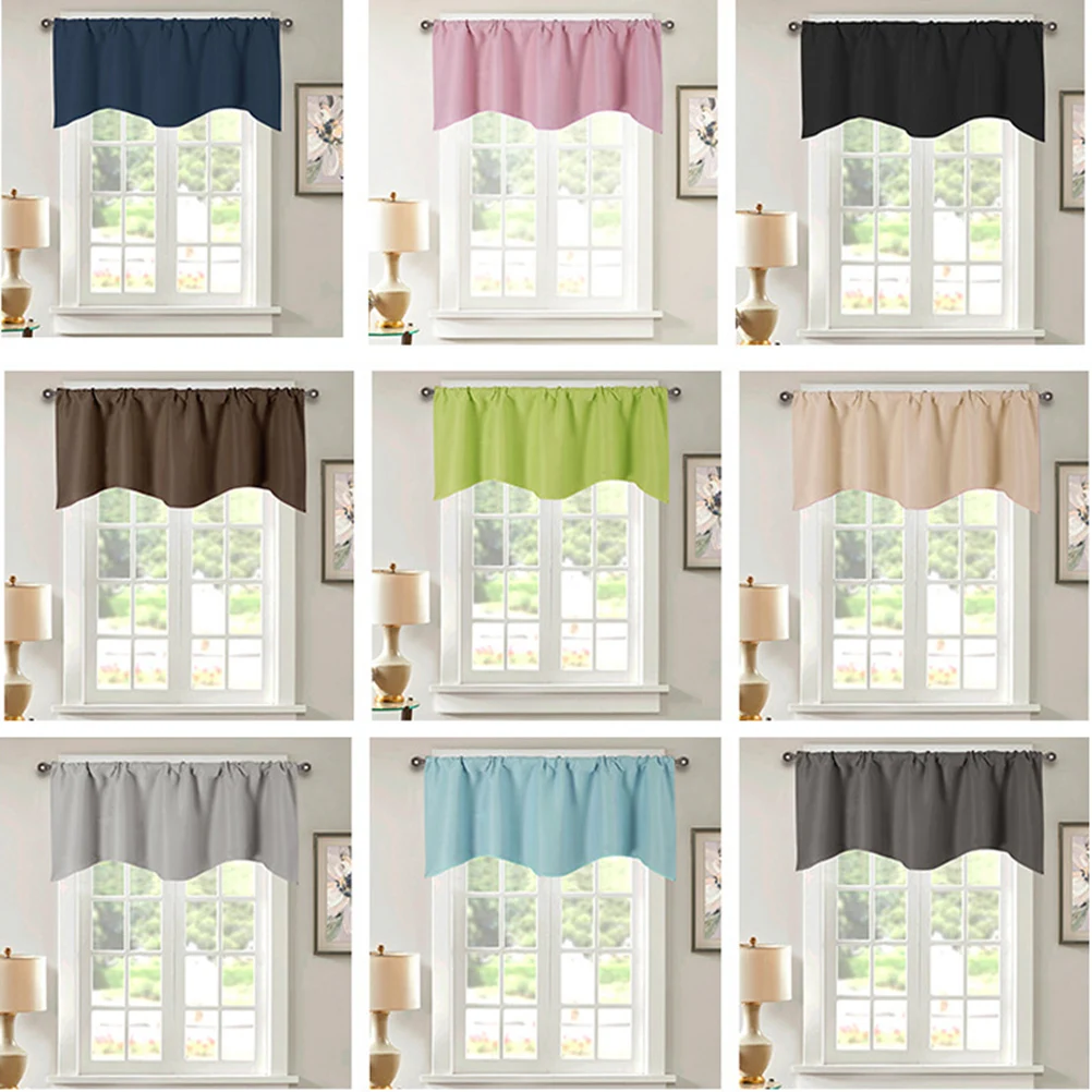 

Premium Short Light Shades Pure Color Door Kitchen Home Short Window Curtain Decor Bedroom Living Room Kids Girls
